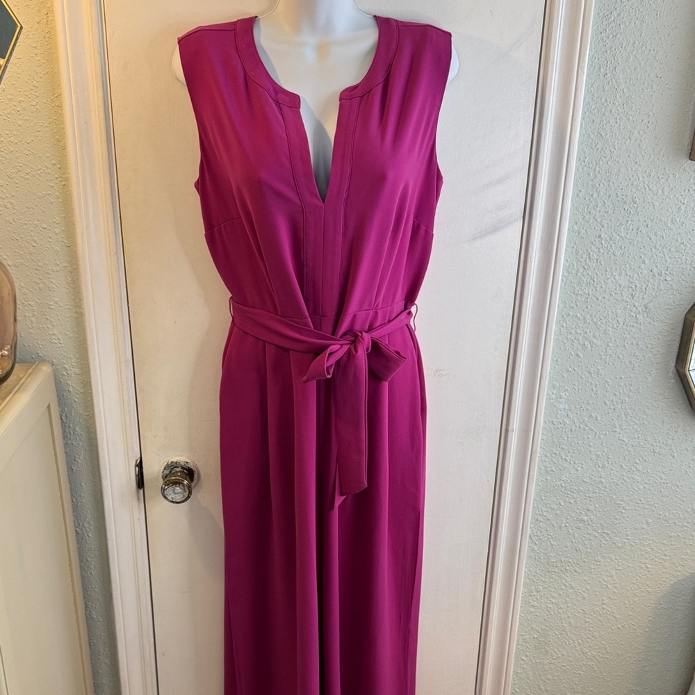 Ann Taylor Sleeveless Magenta Maxi Romper Jumpsuit Size 10P